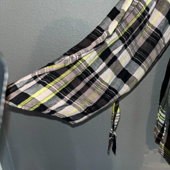 FREE PEOPLE Falling Stars Oversized Babydoll Plaid Mini Dress w/Tie Wrists - XS - Picture 9 of 16